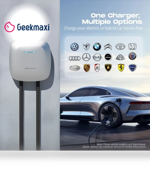 EV Charger, 7KW Fast Charging, 10/13/16/32A Charging Station with APP Control, 5M Type 2 Cable — Vehicle Power Solutions, VDLPOWER