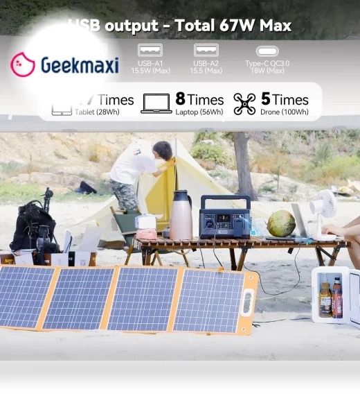 Portable Power Station Solar Generator — Power Inverters, Flashfish