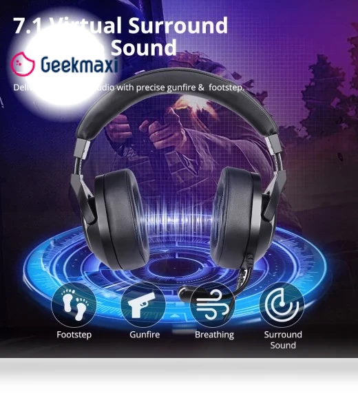 Sparkle Virtual 7.1 Gaming Headset with RGB Lighting — Gaming Headsets, Tronsmart