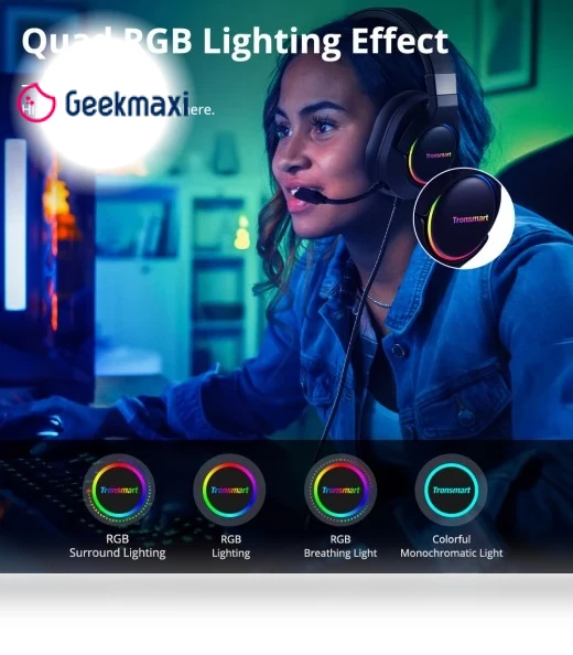 Sparkle Virtual 7.1 Gaming Headset with RGB Lighting — Gaming Headsets, Tronsmart