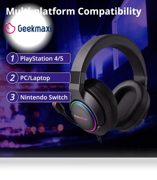 Sparkle Virtual 7.1 Gaming Headset with RGB Lighting — Gaming Headsets, Tronsmart