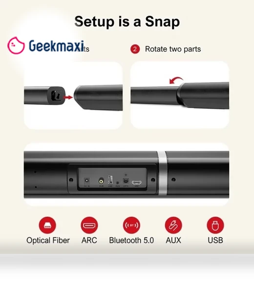2.1 Wired Soundbar for TV Devices — Home Entertainment Systems, Ultimea