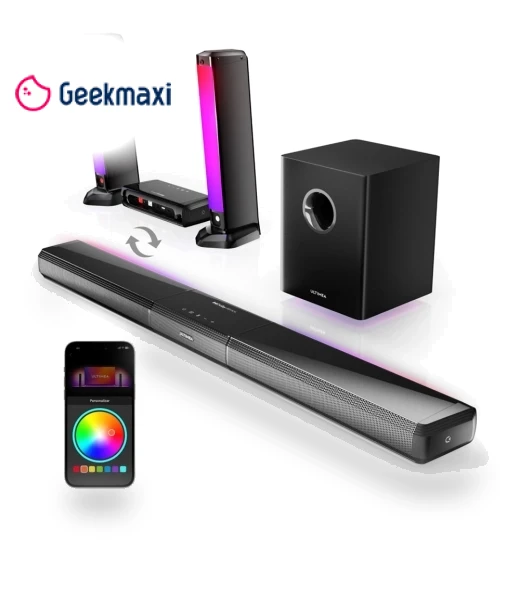 5.1 Soundbar with Smart APP Control and Dynamic Lighting Effects — Home Audio Systems, Ultimea