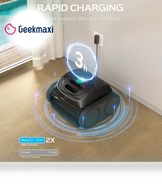Cordless Robotic Pool Cleaner — Automated Pool Maintenance, WYBOT