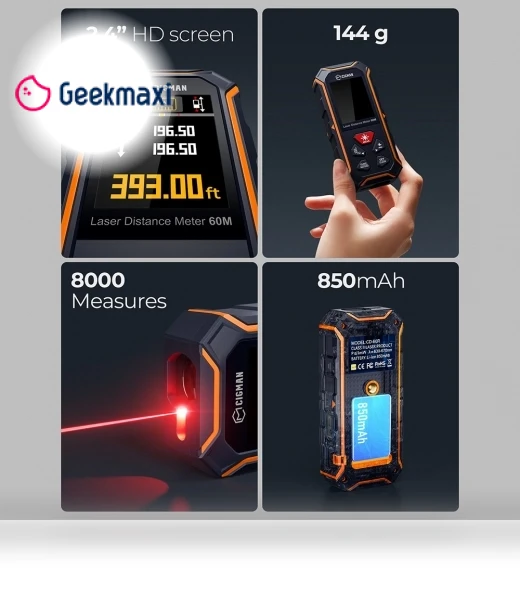 Bilateral Red Laser Measure — Laser Distance Measuring Tools, CIGMAN