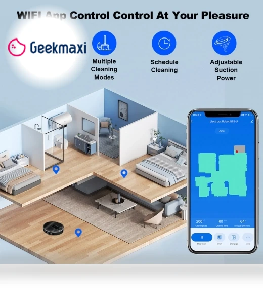 Robot Vacuum Cleaner and Wet Mop Combo — Smart Cleaning Robots, Liectroux