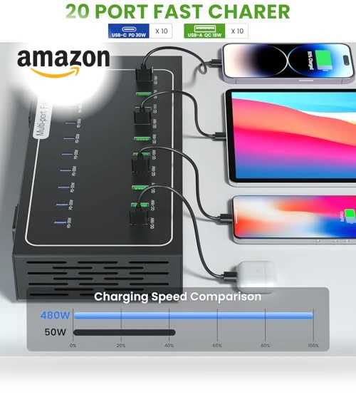 20 Port USB Charging Station — Power Hubs, ALI SEA