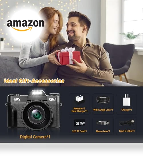 4K 56MP Digital Camera for Photography — Remote Controls, NIKICAM