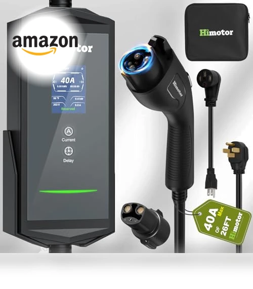 Level 2 EV Charger with NEMA 14-50 Plug and NEMA 5-15 Adapter — Battery Chargers, HIMOTOR