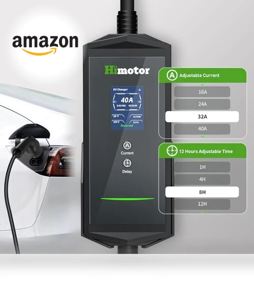 Level 2 EV Charger with NEMA 14-50 Plug and NEMA 5-15 Adapter — Battery Chargers, HIMOTOR