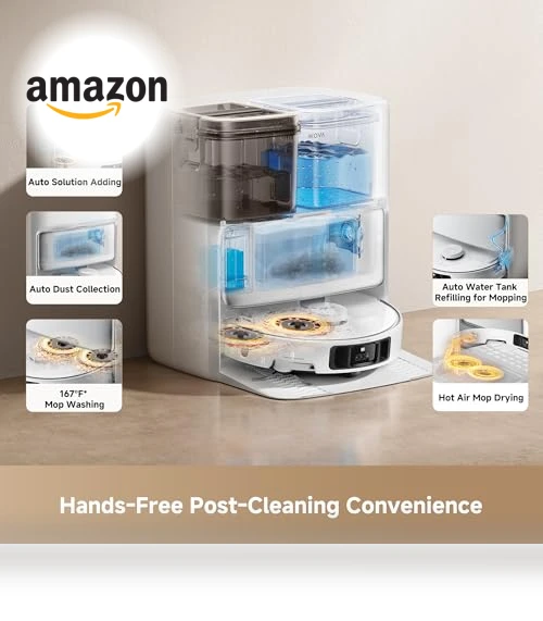 Robot Vacuum with Removable & Liftable Mop — Smart Cleaning Robots, MOVA