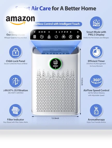 Smart Air Purifier for Home Large Rooms — Electrostatic Air Purifiers, ECOSELF