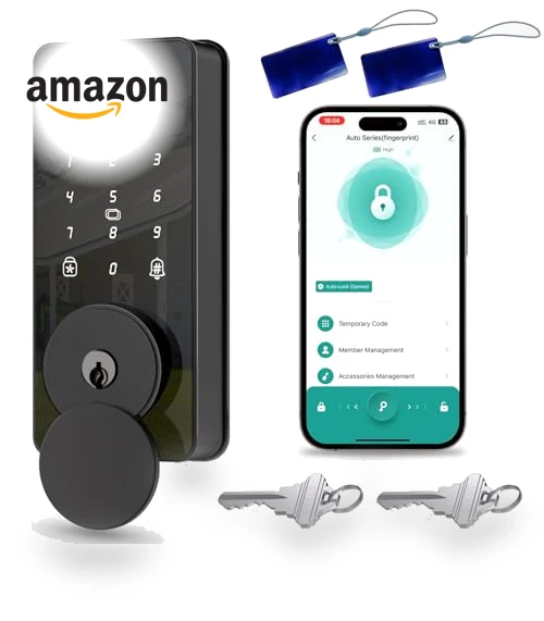 Smart Deadbolt Door Lock with Keypad and Fingerprint — Keyless Entry, biquole