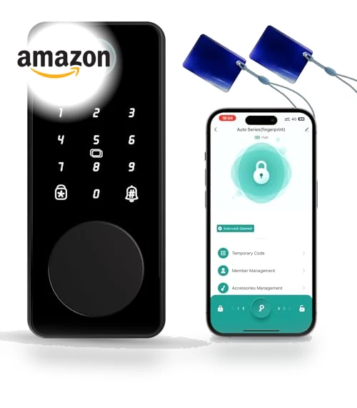 Smart Deadbolt Door Lock with Keypad and Fingerprint — Keyless Entry, biquole