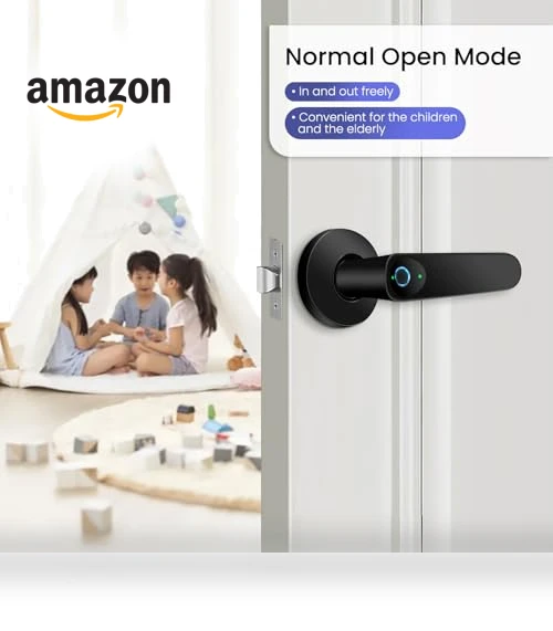 Smart Door Lock with Fingerprint, APP Control, and Key — Keyless Entry, Kadonio