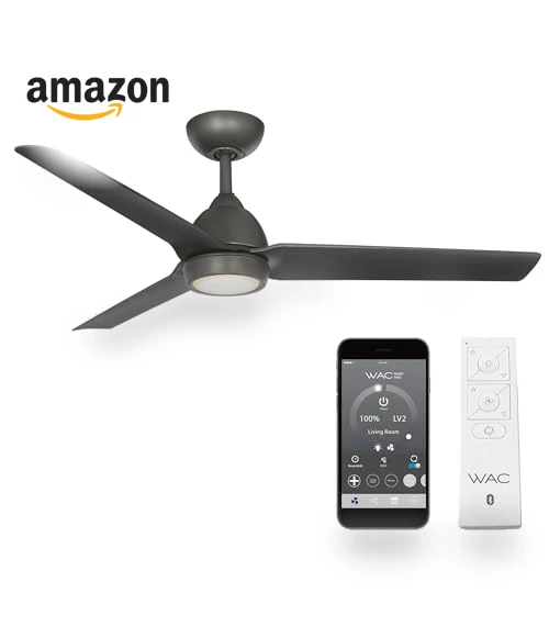 Smart Home Ceiling Fan with LED Light Kit — Ceiling Fan Wall Controls, WAC Lighting