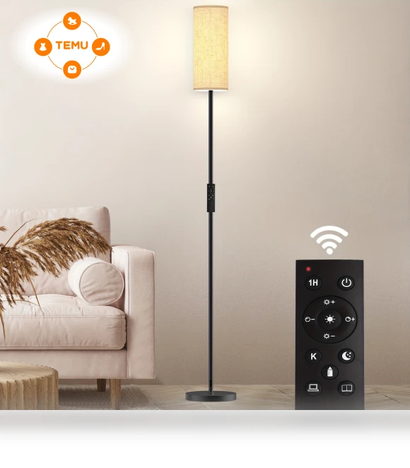 Smart Floor Lamp with Remote Control and Bulb Included — LED, EDISHINE