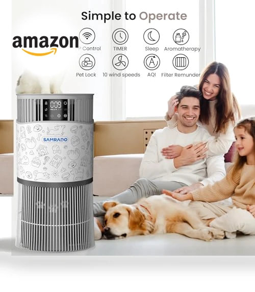 Smart Pet Air Purifier with Aromatherapy Diffuser — Activated Carbon Air Purifiers, Samrado
