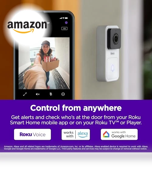Smart Video Doorbell & Chime — Smart Home Security, Roku