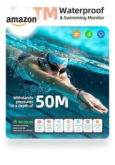 Smart Watch with 5ATM Waterproof Swimming Tracker — Smartwatches, Parsonver