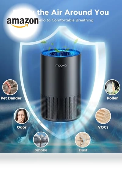 True HEPA Air Purifier for Large Rooms — Activated Carbon Air Purifiers, Mooka