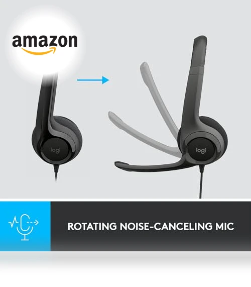 Wired Headset with Noise Cancelling Microphone — Audio Gear, Logitech