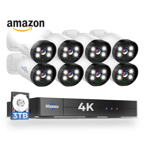Wired Security Camera System with Audio — Security Cameras, Hiseeu