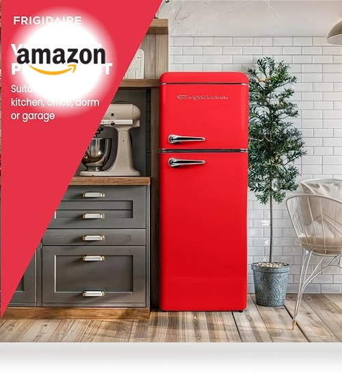 2 Door Apartment Size RETRO Refrigerator with Top Freezer — Mini Fridges, Frigidaire