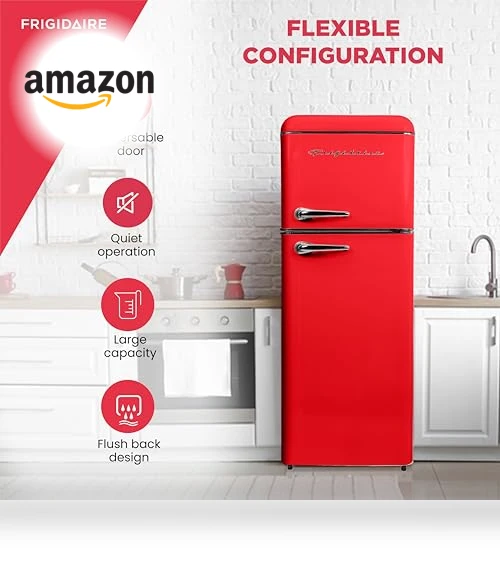 2 Door Apartment Size RETRO Refrigerator with Top Freezer — Mini Fridges, Frigidaire