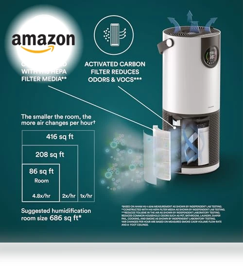 2-in-1 Cool Mist Humidifier & Air Purifier — Air Moisturizers, Homedics