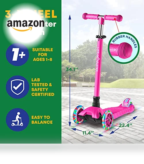 3 Wheel Kick Scooter with LED Lights — Electric Vehicles, Lifemaster