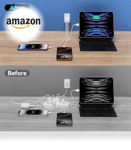 40W 4 Ports Type C Fast Phone Charging Cubes — Wall Chargers, Ubearkk