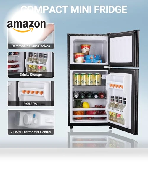 Apartment Size Mini Dorm Fridge with Freezer — Mini Fridges, Zyerch