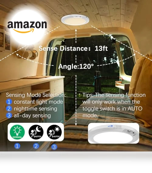 Auto Motion Sensor LED Ceiling Lights — Overhead Lighting, Koopala