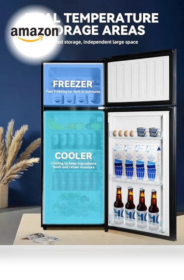 Dual-Door Apartment Refrigerator with Freezer — Mini Fridges, Cucina Magica