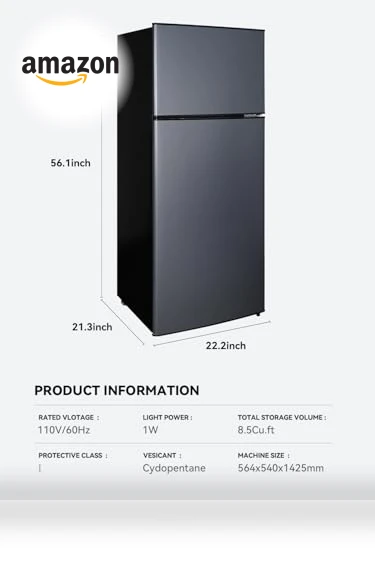 Dual-Door Apartment Refrigerator with Freezer — Mini Fridges, Cucina Magica