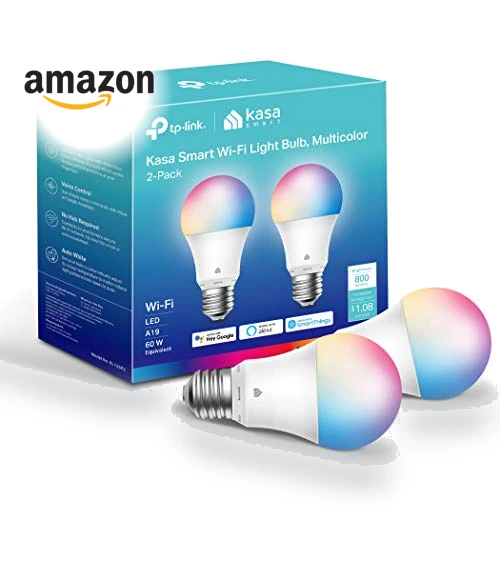Full Color Changing Dimmable Smart WiFi Bulbs — LED, Kasa Smart