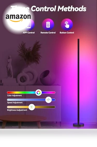 LED Corner Floor Lamp with App and Remote Control — LED Strips, BrilliLux
