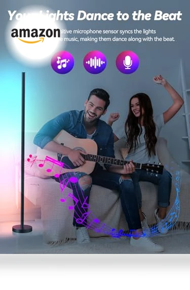 LED Corner Floor Lamp with App and Remote Control — LED Strips, BrilliLux