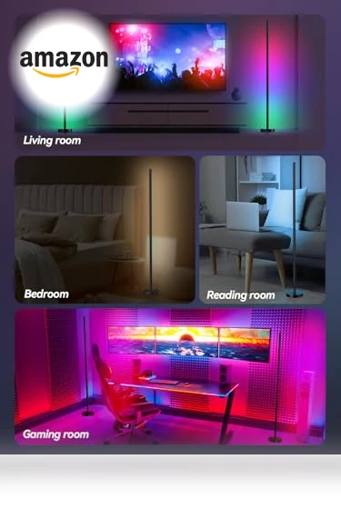 LED Corner Floor Lamp with App and Remote Control — LED Strips, BrilliLux