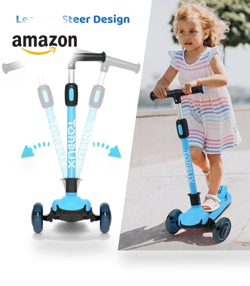 Light Up 3 Wheel Kick Scooter for Kids — Push Scooters, TONBUX