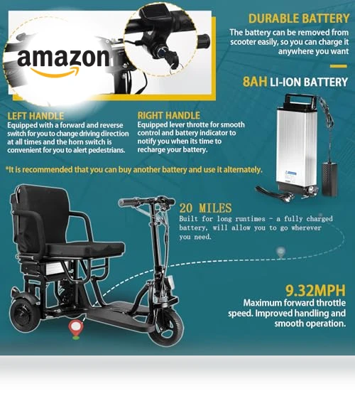 Lightweight Folding Scooter — Mobility Scooters, mujo-24V