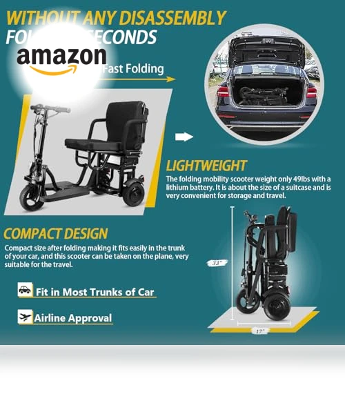 Lightweight Folding Scooter — Mobility Scooters, mujo-24V