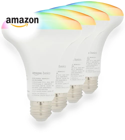 Smart BR30 LED Light Bulb, Color Changing — LED, Amazon Basics