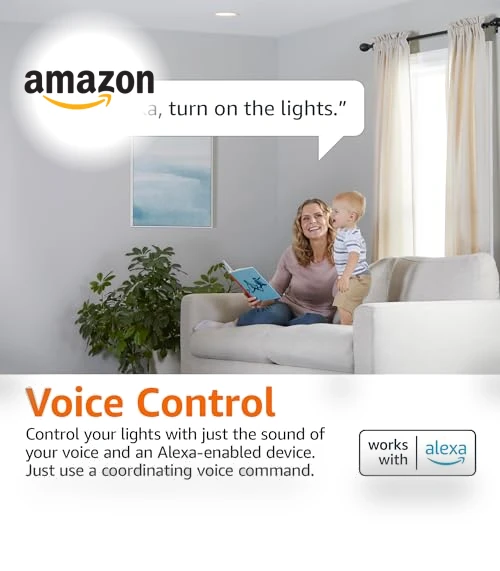 Smart BR30 LED Light Bulb, Color Changing — LED, Amazon Basics