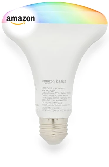 Smart BR30 LED Light Bulb, Color Changing — LED, Amazon Basics