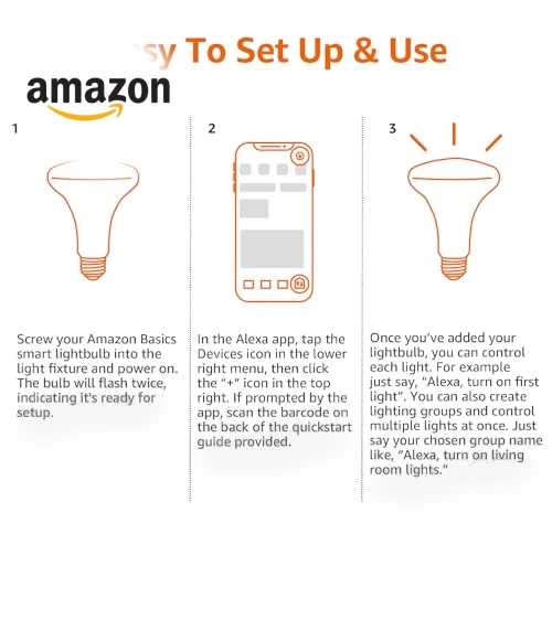 Smart BR30 LED Light Bulb, Color Changing — LED, Amazon Basics