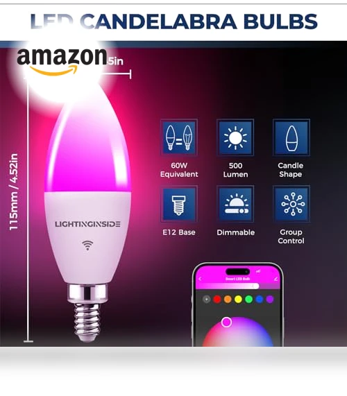 Smart Candelabra LED Bulbs — LED, Lightinginside