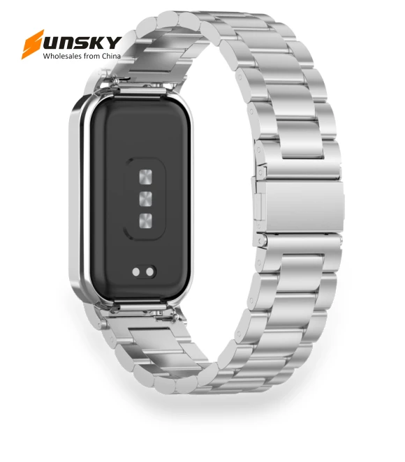Stainless Steel Watch Band with Metal Frame — Smartwatch Straps, Xiaomi