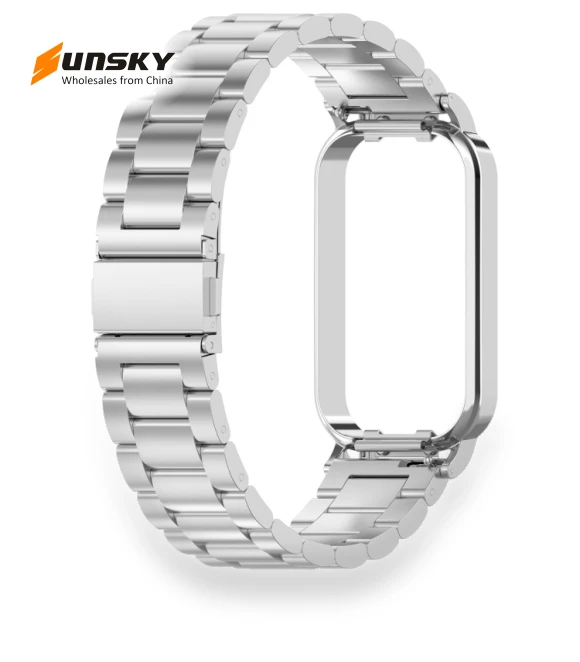 Stainless Steel Watch Band with Metal Frame — Smartwatch Straps, Xiaomi
